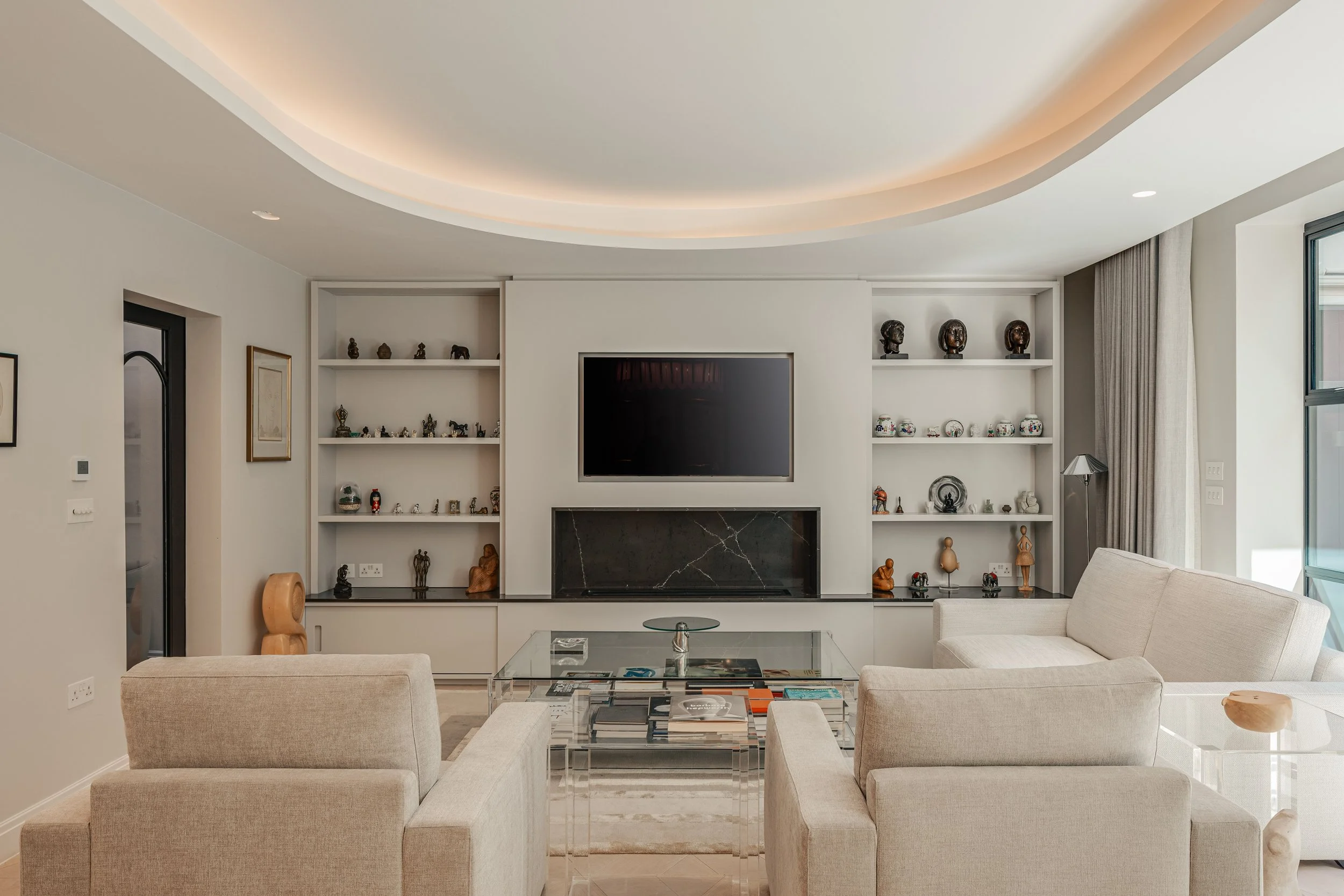 Bright modern interior with refined architectural finishes and natural light
